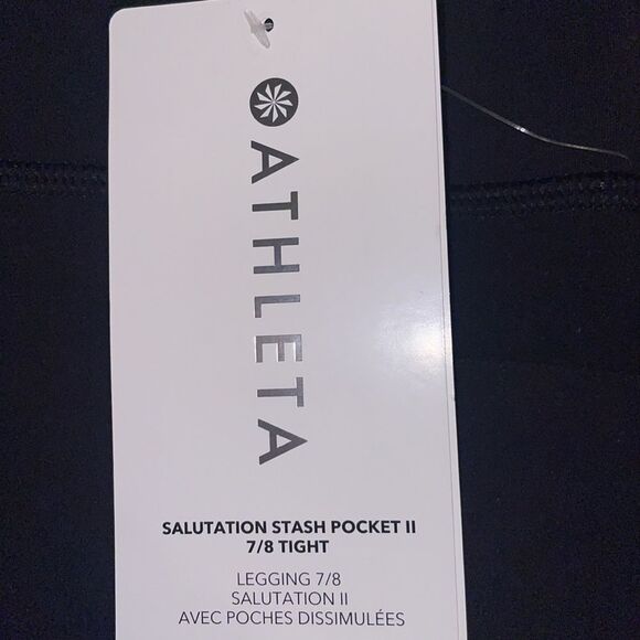 NWT Athleta Salutation Stash Pocket 11 7/8 Tight. Black. Extra Small - Picture 11 of 12